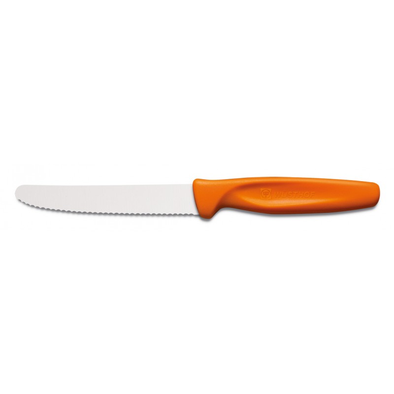Nóż do warzyw ząbkowany 10 cm pomarańczowy - Colou