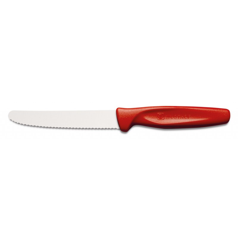 Nóż do warzyw ząbkowany 10 cm czerwony - Colour