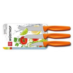 Zestaw 3 noży do warzyw pomarańczowe - Colour