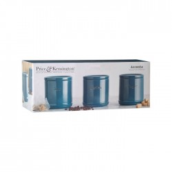 Pojemniki ceramiczne 3 szt PRICE & KENSINGTON niebieski