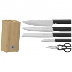 Noże w bloku drewnianym + nożyczki 6 ele. WMF Kineo